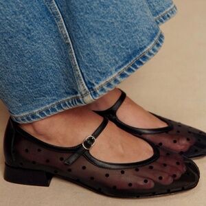 Sezane Aubane Low Babies Black Mesh - Size US 9